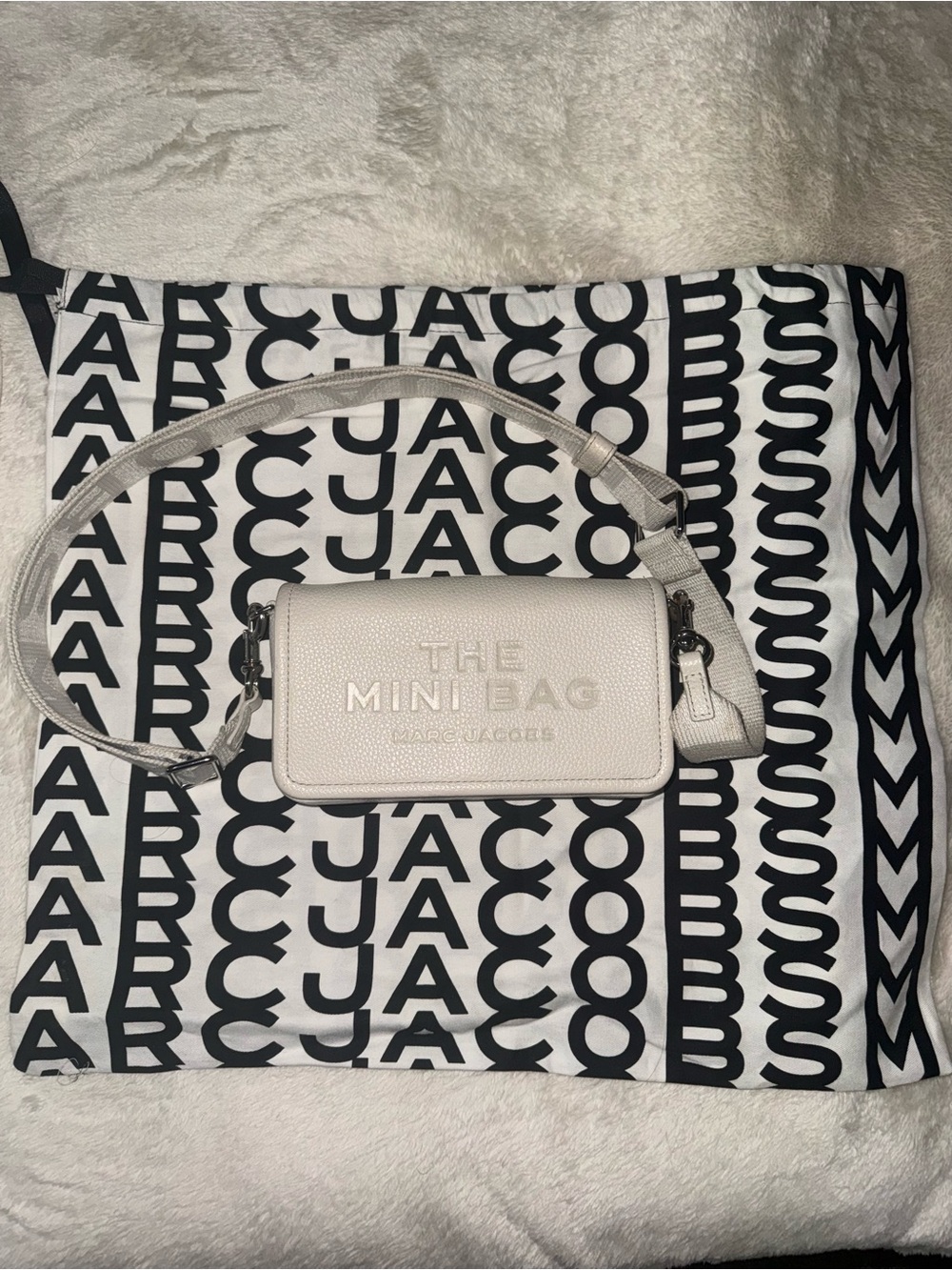 Marc Jacobs The Mini Bag in White Pebbled Leather